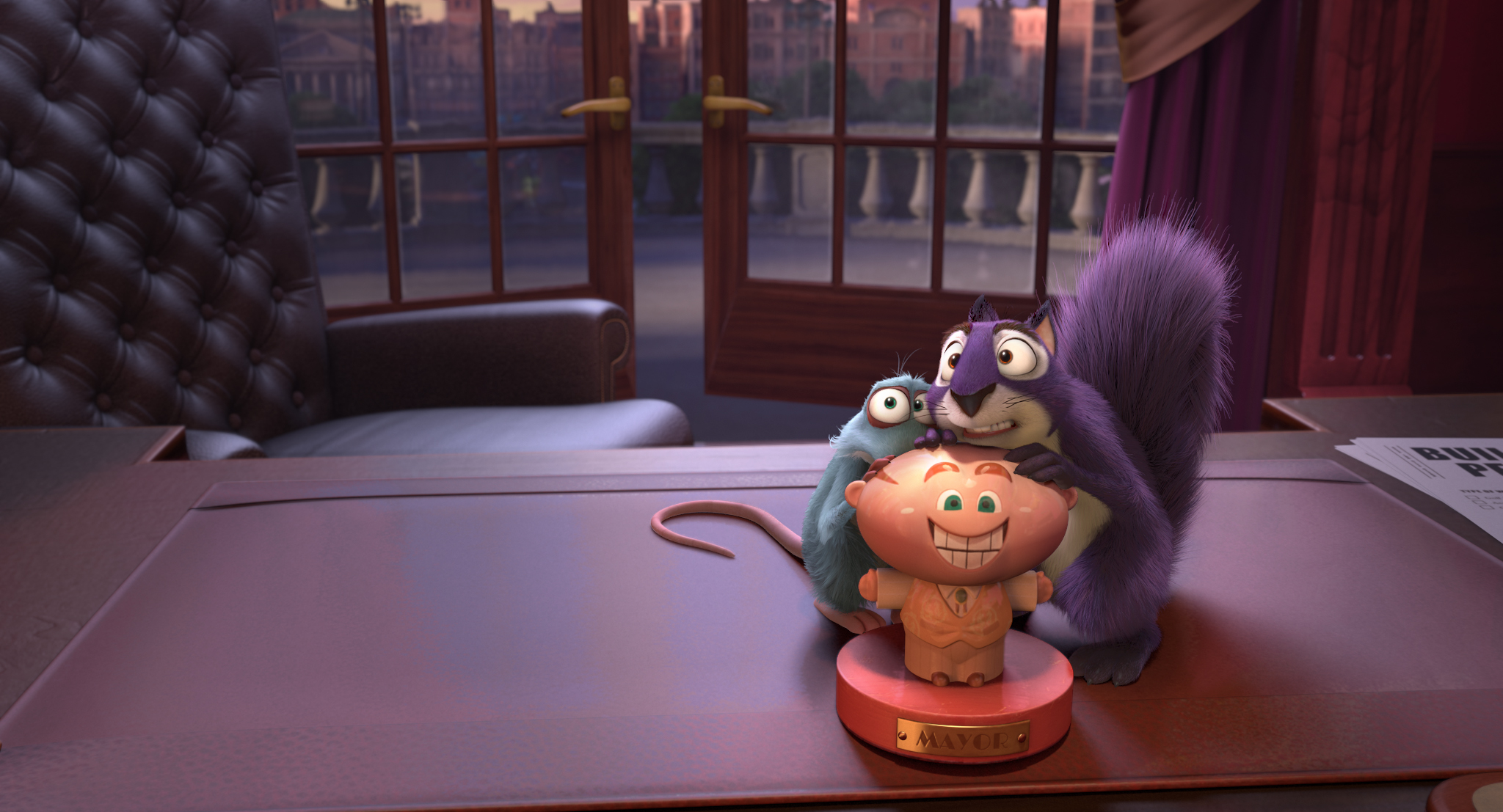 Nut Job 2 – Buddy, Surly and mayor bobblehead – Ciné Buzz